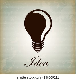 Notion Bulb Over Vintage Background Vector Illustration