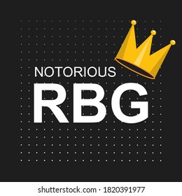 Notorio fondo RBG, banner, afiche, pegatina, diseño de camisetas