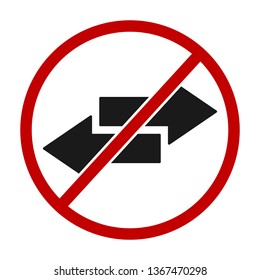 No-transfer sign. Transfer banned illustration. Money Exchange stopped icon. File transfer banned icon.