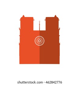 notre dame building paris france icon. Isolated and flat illustration. Vector graphic