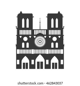 notre dame building paris france icon. Isolated and flat illustration. Vector graphic