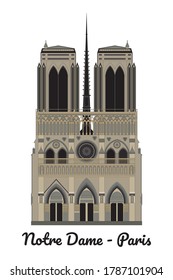 Notre Dame Cathedral Paris drawing in vector