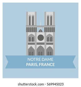 Notre Dame Cathedral (Paris, France) vector building