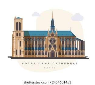 Notre Dame Cathedral - Paris - Stock Illustration as EPS 10 File