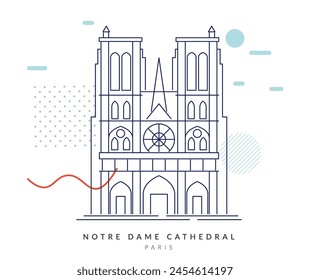 Catedral de Notre Dame - París - Ilustración de stock como EPS 10 Archivo