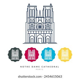 Notre Dame Cathedral - Paris - Stock Illustration as EPS 10 File