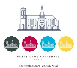 Notre Dame Cathedral - Paris - Stock Illustration as EPS 10 File