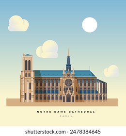 Notre Dame Cathedral - Paris - Stock Illustration as EPS 10 File