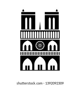 Notre Dame cathedral, simple icon or logo