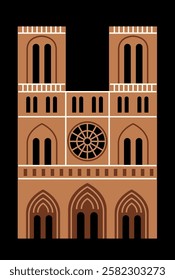 Notre Dame Cathedral vector illustration