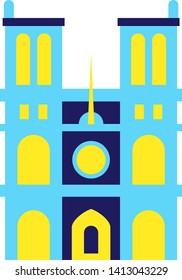 Notre Dame de Paris geometric illustration isolated on background
