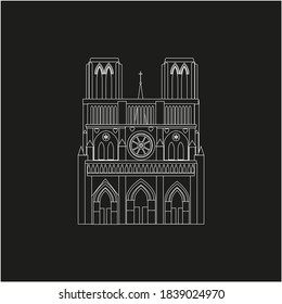 Notre Dame de Paris. illustration for web and mobile design.