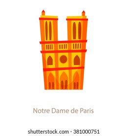 Notre Dame de Paris. Paris landmark. Travel flat illustration.