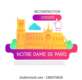 Notre Dame de Paris Reconstruction Design. Save Culture. Cathedral after Fire. Donate for Renovation.