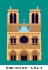 Notre Dame de Paris. Vector icon. 