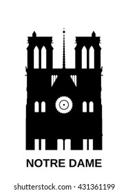 Notre Dame de Paris. Vector icon. 