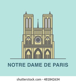 Notre Dame flat illustration