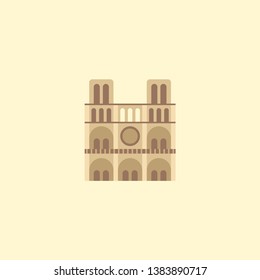 Notre dame icon flat element. Vector illustration of notre dame icon flat isolated on clean background for your web mobile app logo design.