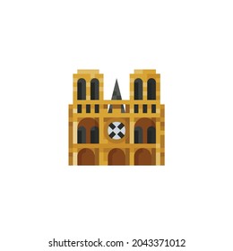 Notre Dame Icon Isolated On White Background