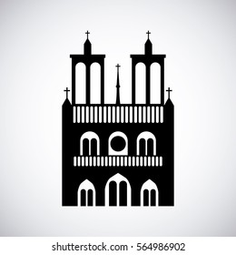 notre dame icon over white background. travel and tourism design. vector illustration