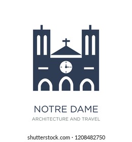 Notre dame icon. Trendy flat vector Notre dame icon on white background from Architecture and Travel collection, vector illustration can be use for web and mobile, eps10