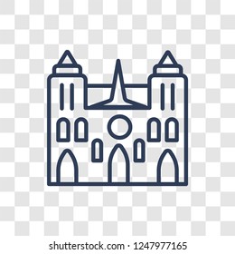 Notre dame icon. Trendy linear Notre dame logo concept on transparent background from Architecture and Travel collection