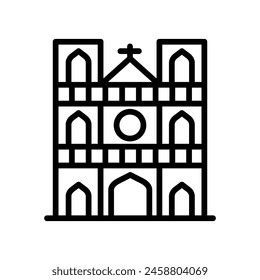 Notre Dame  icon in vector. Logotype
