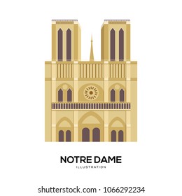 Notre Dame icon vector. Notre Dame sign on white background. Notre Dame icon for web and app