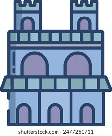 Notre Dame. linear color vector illustration