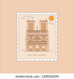 Notre Dame Paris Flat Design