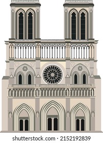 Notre Dame Paris Vector Illustration