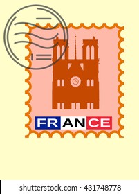 Notre Dame post stamp 