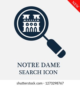 Notre dame search icon. Editable Notre dame search icon for web or mobile.