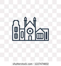 Notre dame vector outline icon isolated on transparent background, high quality linear Notre dame transparency concept can be used web and mobile