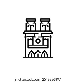 Notre-Dame Cathedral icon. Simple Notre-Dame Cathedral icon for social media, app, and web design. Vector illustration