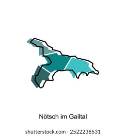 Notsch im Gailtal City of Austria map vector illustration, vector template with outline graphic sketch design