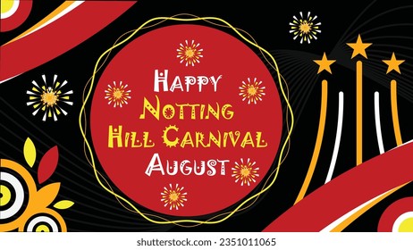 Notting Hill Carnival vector banner design. Happy Notting Hill Carnival modern minimal graphic poster illustration.