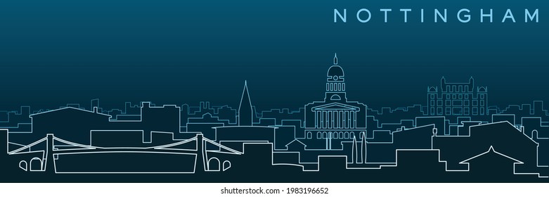 Líneas y monumentos principales de Nottingham