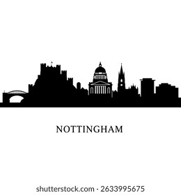 Nottingham Skyline Cityscape Silhouette City Minimalist.