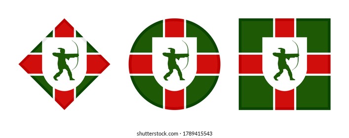 nottinghamshire flag icon set, isolated on white background