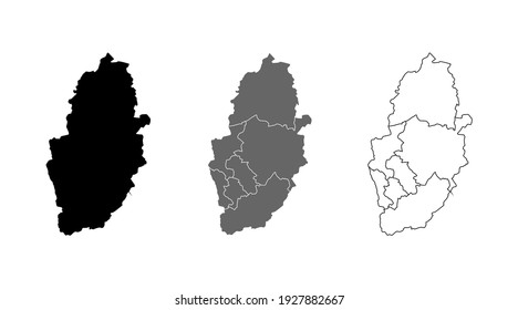 Nottinghamshire Map Blank Silhouette And Outline