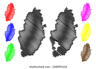 Nottinghamshire (United Kingdom, England, Non-metropolitan county, shire county) map vector illustration, scribble sketch Notts map
