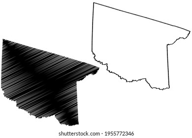 Nottoway County, Commonwealth of Virginia (U.S. county, United States of America) map vector illustration, scribble sketch Nottoway map