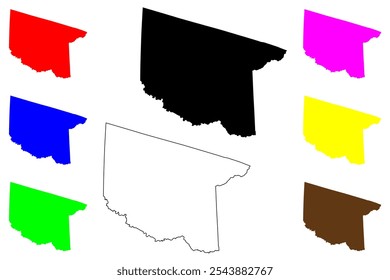 Nottoway County, Commonwealth da Virgínia (EUA, Estados Unidos da América, EUA, EUA) mapa de ilustração vetorial, esboço de rabisco mapa de Nottoway