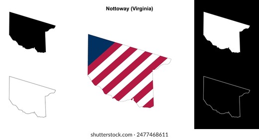 Nottoway County (Virginia) outline map set