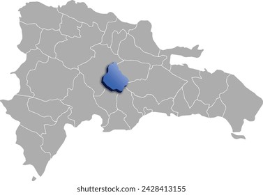 MONSEÑOR NOUEL DEPARTMENT MAP STATE OF Dominican Republic 3D ISOMETRIC MAP