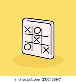 Noughts And Crosses Free vector cartoon icon illustration.Teenager Signs and Texts icon concept isolated . flat cartoon style