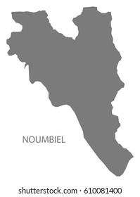 Noumbiel Burkina Faso province map grey illustration silhouette