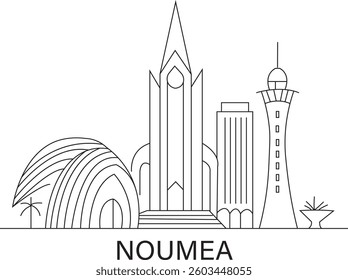 Noumea City Line Draw Simple Minimalist