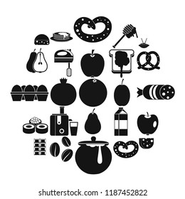 Nourishment icons set. Simple set of 25 nourishment vector icons for web isolated on white background